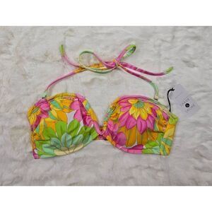 Shade & Shore Floral Underwired Halter Bikini Top 34B